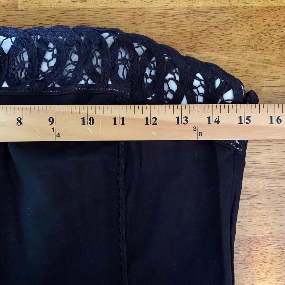White House Black Market Strapless Dress Womens 6 Black Whimsigoth Dark Coquette - Picture 8 of 10